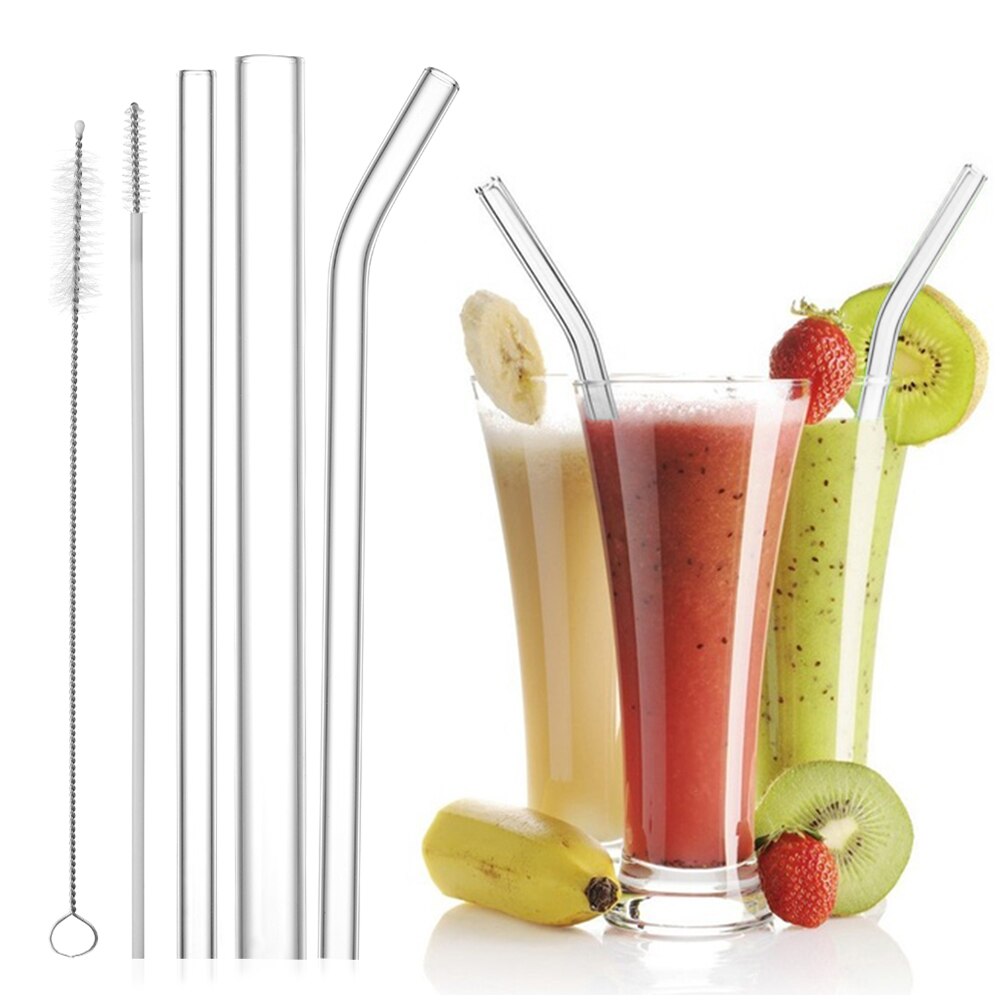 Plastic Juice Glass and Straw